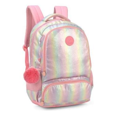 Imagem de Mochila De Costas Juvenil Original Barbie Com Brilho, Rosa