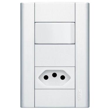 Imagem de Interruptor Simples + Tomada 2p+t 10a 250 Volts Distanciados Modulare 1435 Fame Inter.1s+tom.2p+