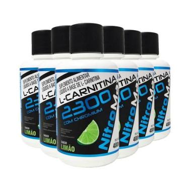 Imagem de 6x l-carnitina 2300 com chromium 480ml sabor limão - NITROMAX
