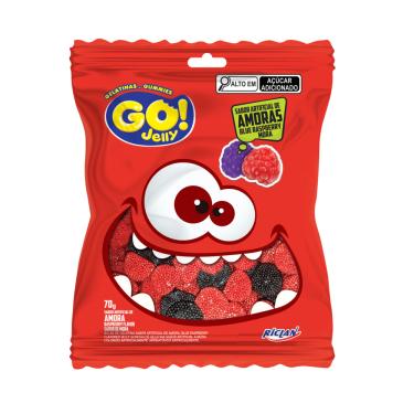 Imagem de Bala de Gelatina Amora Go Jelly Riclan 70g Sem Glúten