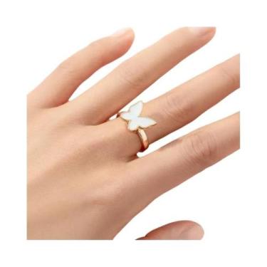 Imagem de Anel Giratório Ajustável Borboleta Margarida Para Mulheres, Anel Anti-