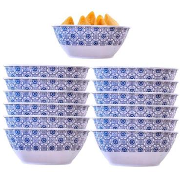 Imagem de 12 Bowl Tigela Melamina Quadrada 1200ml Saladeira - Sk