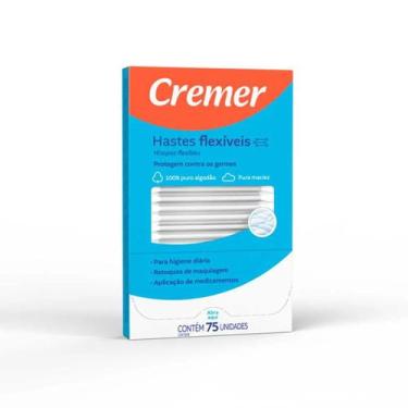 Imagem de Hastes flexíveis cremer com 75un 100% algodão