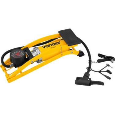 Imagem de Bomba De Ar Para Encher Pneus Com Pedal Amarelo Vonder
