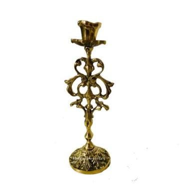 Imagem de Castiçal Uma Vela Bronze Floral Decorações Igreja - artdaniel