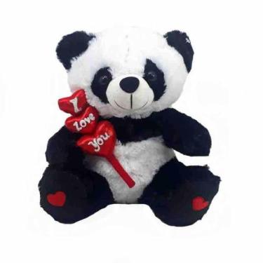 Imagem de Urso Panda de Pelúcia Namorados I Love You 27 cm - Fizzy Toys