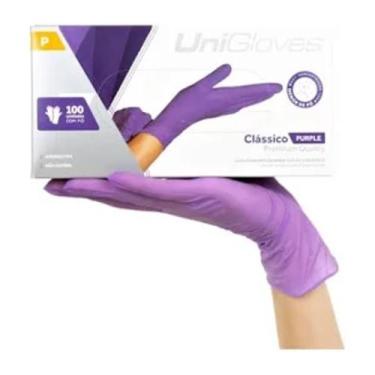 Imagem de Luva Latex Lilás Roxa Purple com pó Unigloves 100und, M