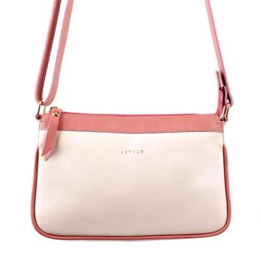 Imagem de Bolsa em couro feminina alça transversal Artlux - artlux, Off, Rosa