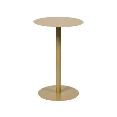 Imagem de Mesa Lateral Redonda Média - Azeviche Metais, Dourado