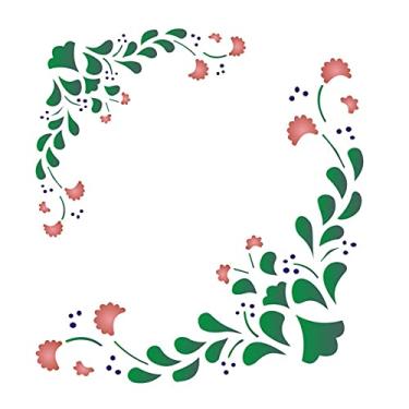 Imagem de Stencil de Acetato para Pintura OPA Simples 15 x 20 cm - 1043 Cantoneira Folhas