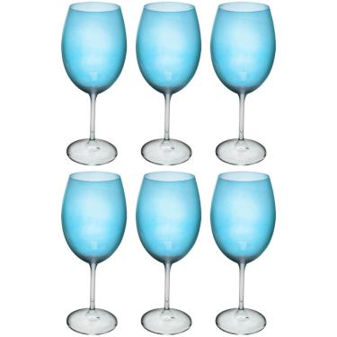 Imagem de Conjunto de Taças para Água Bohemia Gastro 580ml Azul - 6 Peças
