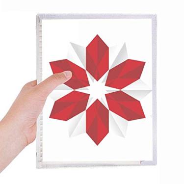 Imagem de Caderno abstrato com estampa de origami de flores de Natal com folhas soltas e diário recarregável
