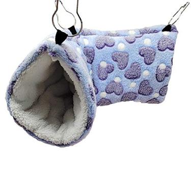 Imagem de Yu-Xiang Túneis de agilidade para animais pequenos, brinquedo, caça e descanso de rede, ratos, casa, camas, gaiolas, decoração, animais pequenos, ninho de algodão quente (roxo)