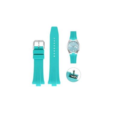 Imagem de Pulseira de borracha FKM de liberação rápida de 26 mm para relógios Citizen Tsuyosa, pulseira de reposição FKM para relógios Citizen Tsuyosa (turquesa, 26 mm)