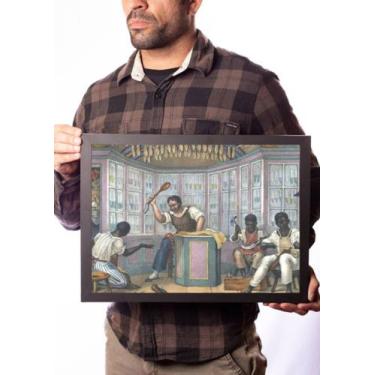Imagem de Quadro Loja Sapateiros Arte Debret Escravidão Triste Histori - Fanarte