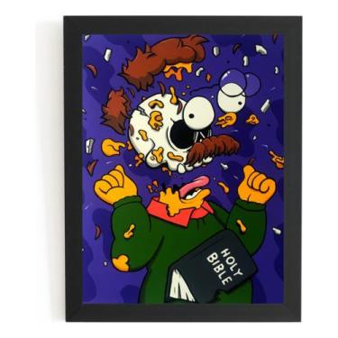 Imagem de Quadro Ned Flanders Caveira Simpsons Arte Poster Moldurado - Fanarte