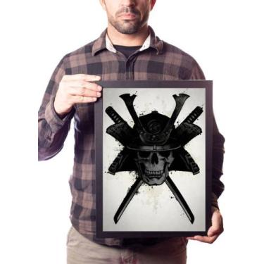 Imagem de Quadro Decorativo Samurai Arte Capacete X Espadas - Fanarte