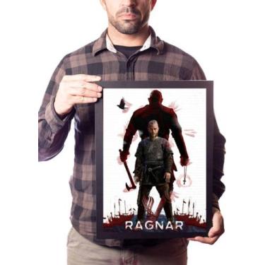 Imagem de Quadro Ragnar Lodbrok Vikings Valhalla Arte Machado X Cruz - Fanarte