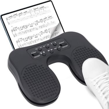 Imagem de Pedal de Virador de Página, Pedal Duplo Portátil BT, Virador de Página de Música Recarregável Sem Fio Com Pedal Antiderrapante para Telefone e Tablets Viragem Silenciosa de Página