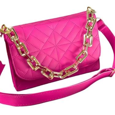 Imagem de Bolsa Feminina Luxo Alça Corrente de Mão e Transversal(Pink)