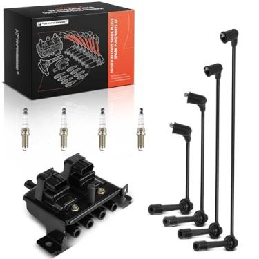 Imagem de A-Premium 1 bobinas de ignição com 4 fios e 4 velas de ignição de irídio compatíveis com Mazda 1994-1995 Miata 1.8L