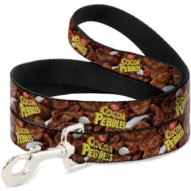 Imagem de A coleira Flintstones para animais de estimação, coleira de cachorro, logotipo Cocoa Pebbles e marrom cereal vívido, 1,2 m de comprimento, 1,27 cm de largura