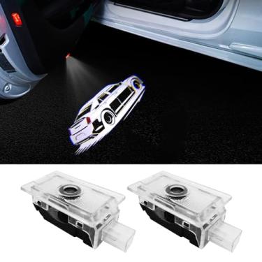 Imagem de 2 peças de luzes de projetor de logotipo de porta de carro compatíveis com 300 300C 300S 2005 - presente LED fantasma sombra luz laser poça acessórios (carro)