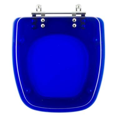 Imagem de Assento Sanitário Poliester Fit Azul Transparente Para Vaso Celite