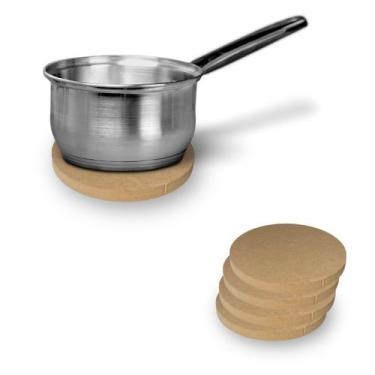 Imagem de Descanso Panela Quente 4pçs 19cm em MDF 15mm Resistente MDF Artesenato