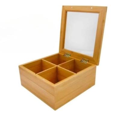 Imagem de Caixa Organizadora Para Conjunto De Chá Com Compartimentos, Adequada Para Uso Em Cantinhos De Chá(CAIXA 4 NICHOS)