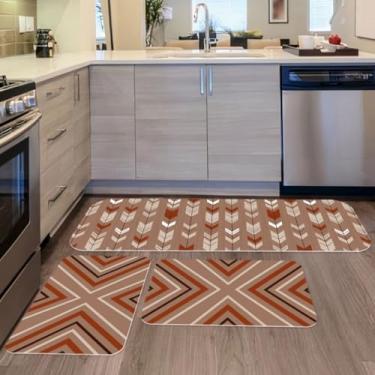 Imagem de Passadeira Cozinha, Kit 3 Tapetes para Cozinha Antiderrapante Mandala Vermelha, Elegante e Refinado(14)