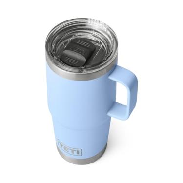 Imagem de YETI Caneca de viagem Rambler de 590 ml, aço inoxidável, isolada a vácuo com tampa Stronghold, azul celeste grande