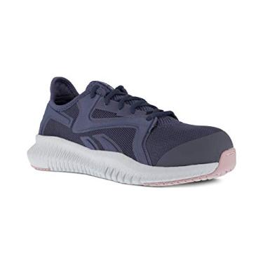 Imagem de Reebok Tênis de trabalho feminino Flexagon 3.0 Safety Toe Athletic Work, Azul e rosa, 35