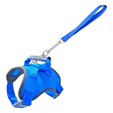 Imagem de Guia Unificada para Cachorros,Adequado para RaçAs MéDias a Grandes，Cinta ToráCica ConfortáVel e DuráVel IncluíDa，Adequado para Passear ou Treinar Seu Amado Animal de EstimaçãO(Azul,P)