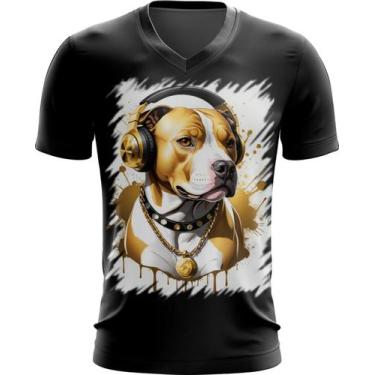 Imagem de Camiseta Gola V Pitbull com Headphones 6, Baby Look XG