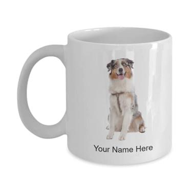 Imagem de Caneca personalizada de pastor australiano - Caneca de café para amantes de pastor australiano, ideia de amantes, meninos e meninas - Caneca de café de 325 ml
