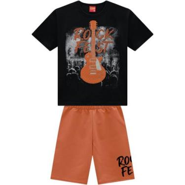 Imagem de Conjunto Infantil Kyly Menino Camiseta E Bermuda - Rock Fest