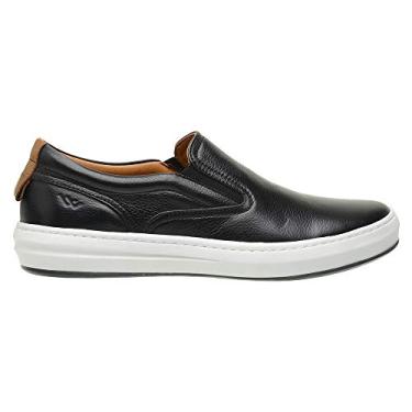 Imagem de Sapatênis Masculino Tênis Casual Slip On Couro Legitimo Conforto (Preto, BR, Adulto, Numérico, 40)