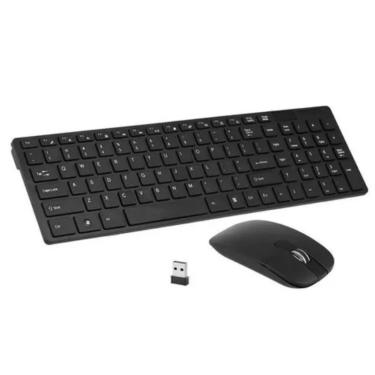 Imagem de Kit Teclado e Mouse Wireless S/fio Ultra Slim 2.4 Ghz K-06