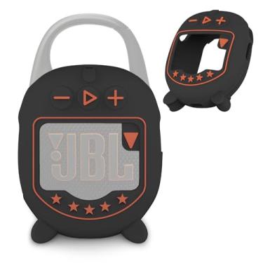 Imagem de JCHPINE Capa de silicone para alto-falante Bluetooth JBL Clip 5 ultra portátil, acessórios de proteção para alto-falante JBL Clip 5 Pro Sound Bluetooth Stand Up (apenas capa) (preto)
