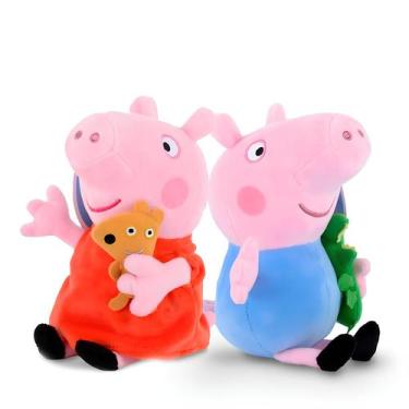 Imagem de Pelúcia Peppa Pig E George Pig Brinquedo Infantil Presente