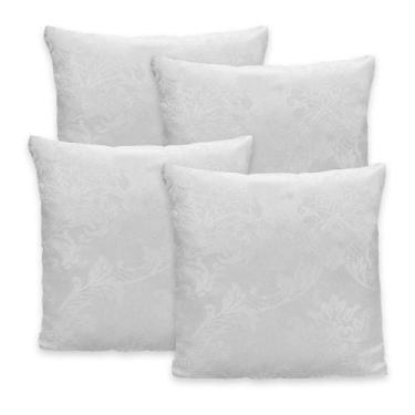 Imagem de Kit 4 Capas de Almofada c/ Zíper em Jacquard Adamascado Luxo 40cm x 40