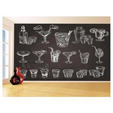 Imagem de Papel De Parede Estilo Lousa Bebdias Bar Drink 3,5M Lcb22 - Você Decor