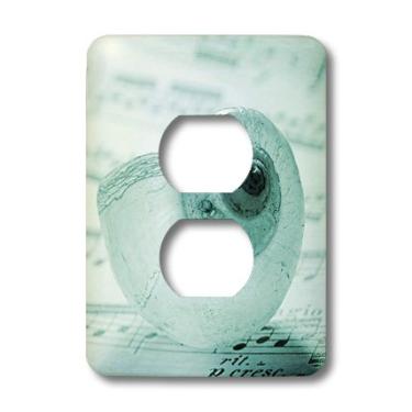 Imagem de 3dRose LLC lsp_123180_6 Aqua Nautilus Shell On Music Sheet 2 Plug Outlet Cover