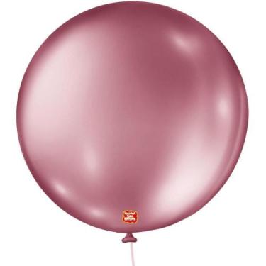 Imagem de Balão Metalizado N.05 Redondo Rosa Pacote com 25 - Sao Roque