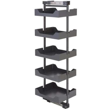 Imagem de Coluna Deslizante Com 5 Cestos Embutir 48x24x175cm Masutti Preto Arama