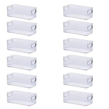 Imagem de Kit 12 Organizadores Geladeira Armário Banheiro Casa Cozinha Objetos  