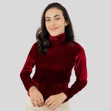 Imagem de Blusa de Veludo Segunda Pele Cacharrel Gola Alta - Mayara Manzano, Mar