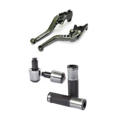 Imagem de Kit Manopla Peso Retrovisor Manete Lander Tenere Fazer Motocicleta - N