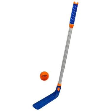 Imagem de NERF Conjunto de bola e taco de hóquei infantil FLEXPLAY – Conjunto de hóquei de rua interno e externo – Bastão de altura ajustável – Bola de hóquei de rua